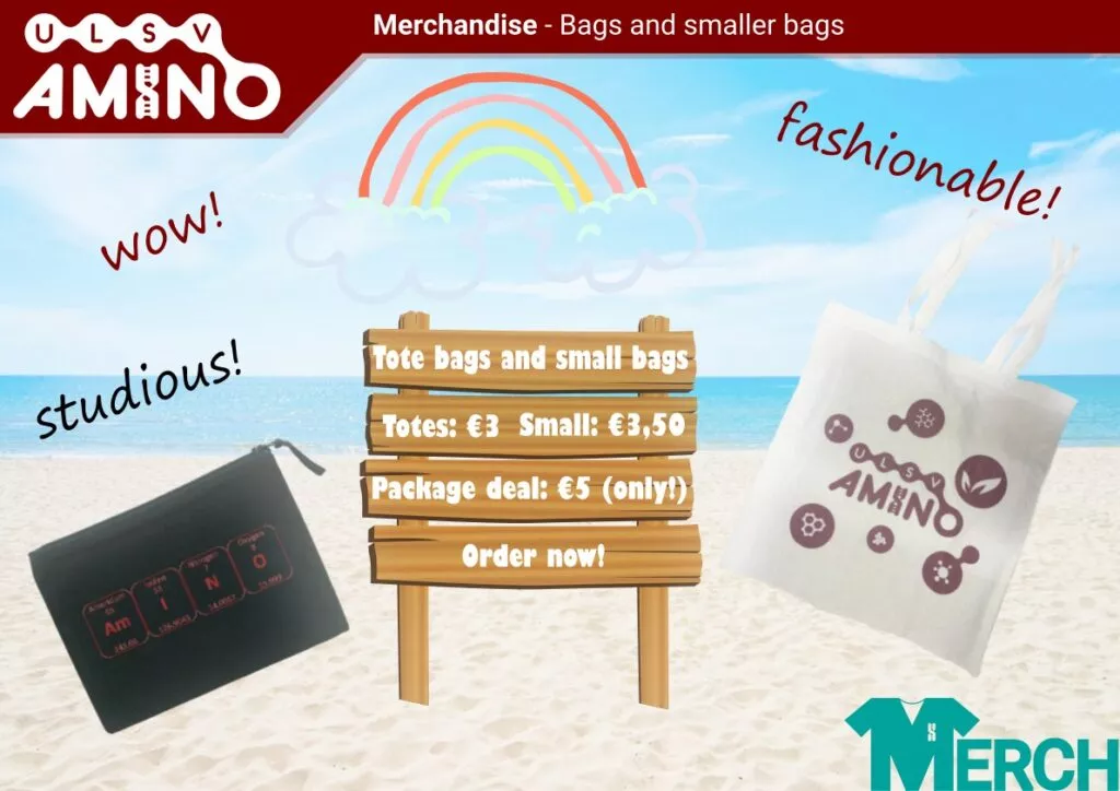 Amino merchandise promotional image showing a tote bag