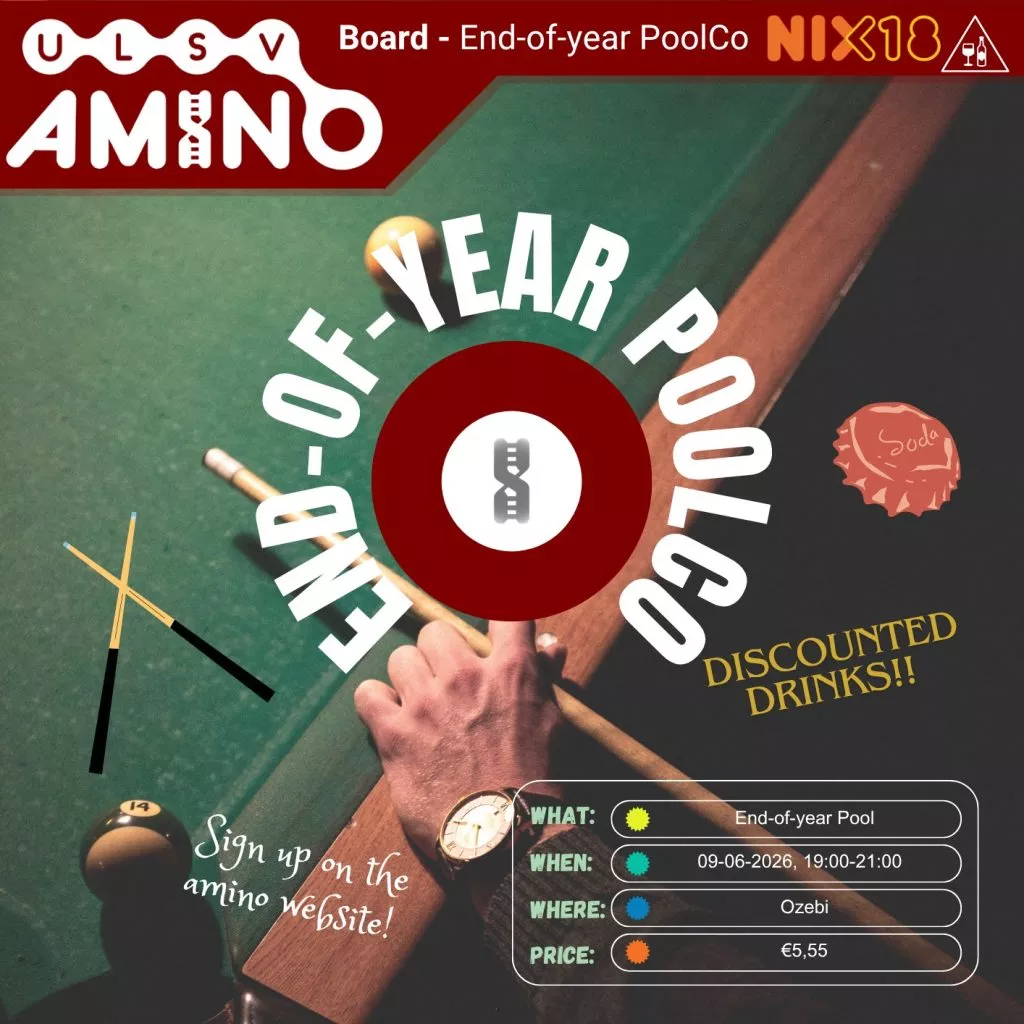 Poster for the end of year activity by PoolCo